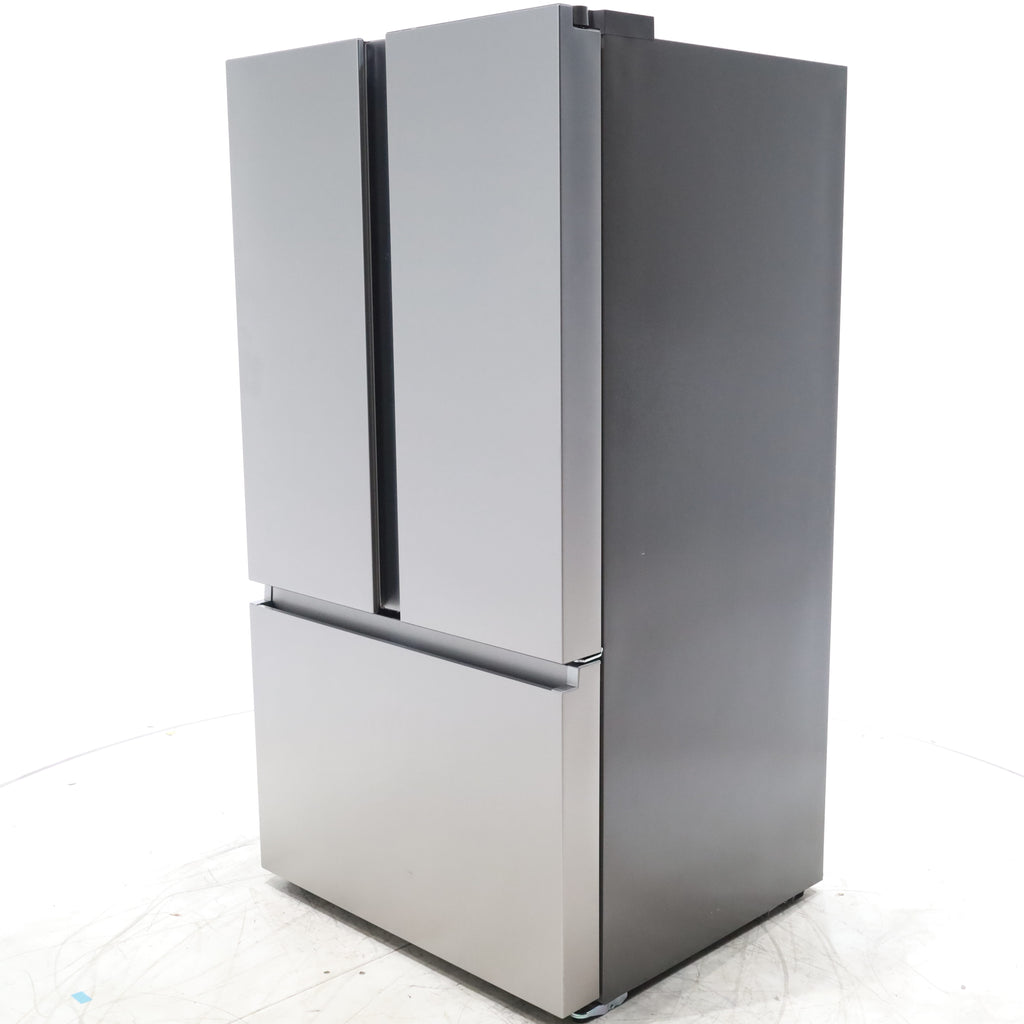 Pictures of Fingerprint Resistant Brushed Steel ENERGY STAR Hisense 26.6 cu. ft. 3 Door French Door Refrigerator with Icemaker and Internal Water Dispenser - Scratch & Dent - Minor - Neu Appliance Outlet - Discount Appliance Outlet in Austin, Tx