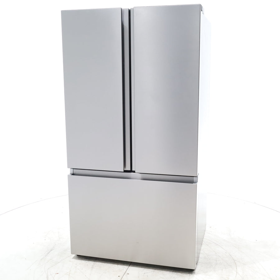 Fingerprint Resistant Brushed Steel ENERGY STAR Hisense 26.6 cu. ft. 3 Door French Door Refrigerator with Icemaker and Internal Water Dispenser - Scratch & Dent - Minor