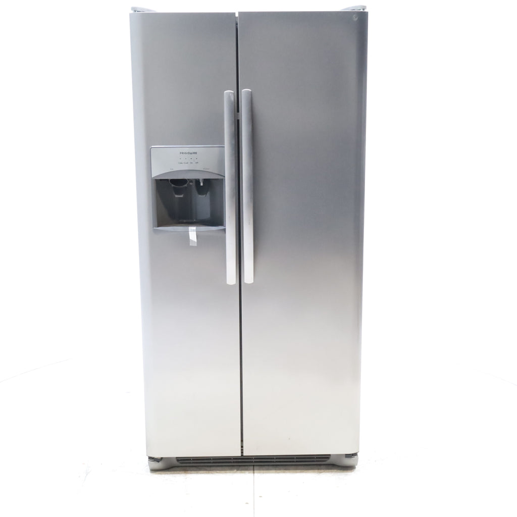 Pictures of 33 in. Wide Fingerprint-Resistant EasyCare Stainless Steel Frigidaire 22.1 cu. ft. Side by Side Refrigerator with External Ice and Water Dispenser - Certified Refurbished - Neu Appliance Outlet - Discount Appliance Outlet in Austin, Tx