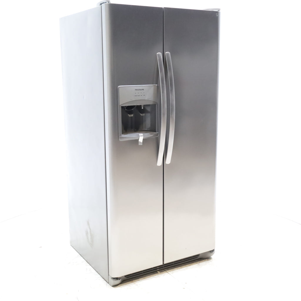 Pictures of 33 in. Wide Fingerprint-Resistant EasyCare Stainless Steel Frigidaire 22.1 cu. ft. Side by Side Refrigerator with External Ice and Water Dispenser - Certified Refurbished - Neu Appliance Outlet - Discount Appliance Outlet in Austin, Tx