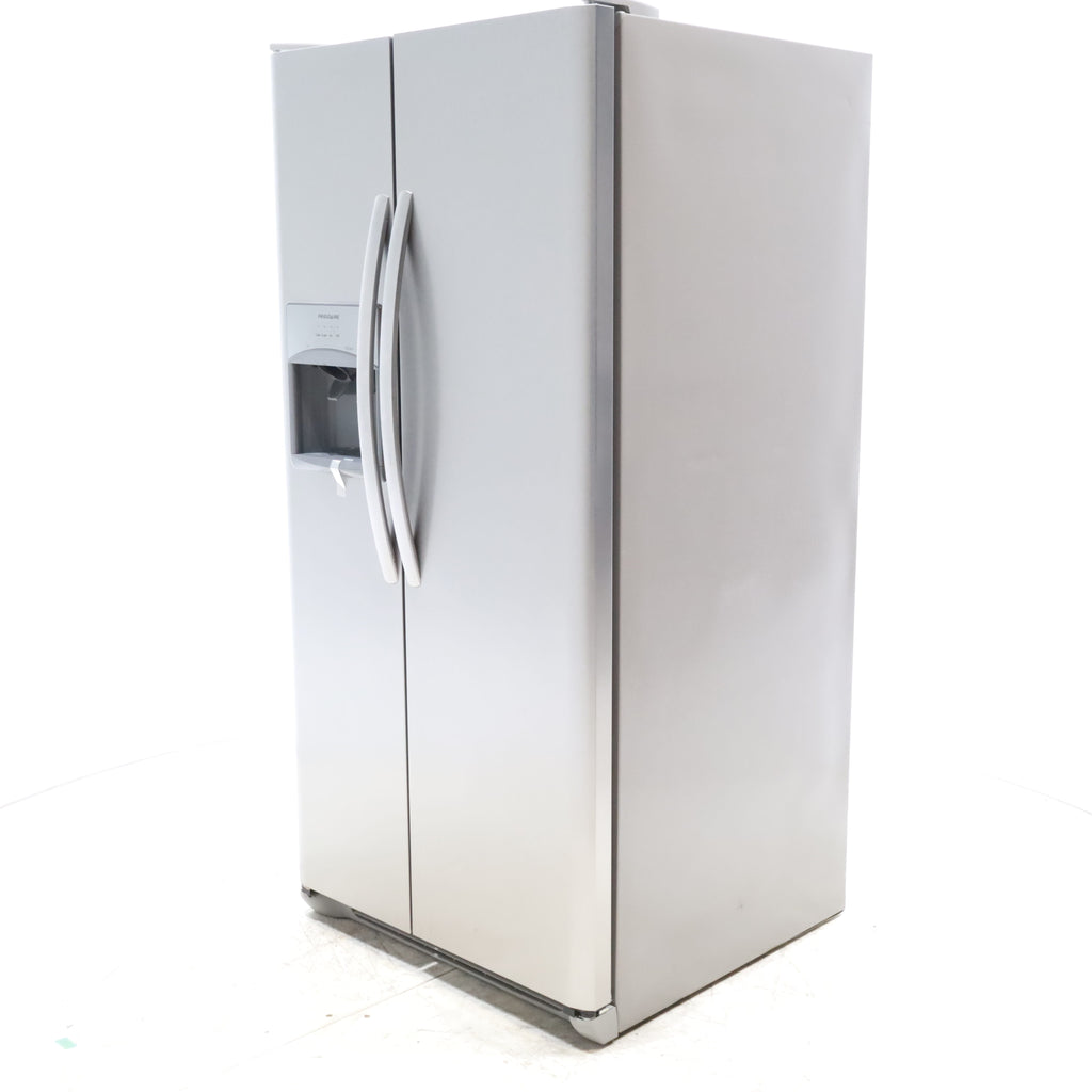 Pictures of 33 in. Wide Fingerprint-Resistant EasyCare Stainless Steel Frigidaire 22.1 cu. ft. Side by Side Refrigerator with External Ice and Water Dispenser - Certified Refurbished - Neu Appliance Outlet - Discount Appliance Outlet in Austin, Tx