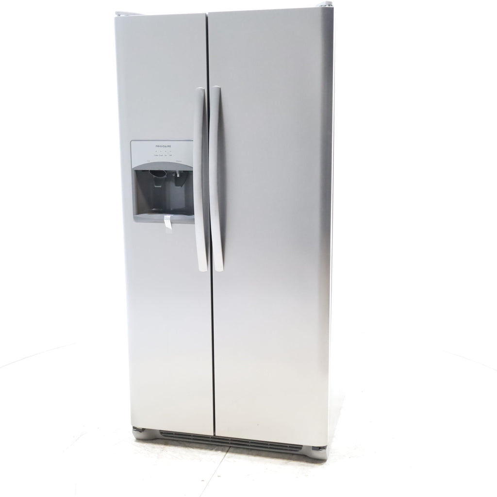 Pictures of 33 in. Wide Fingerprint-Resistant EasyCare Stainless Steel Frigidaire 22.1 cu. ft. Side by Side Refrigerator with External Ice and Water Dispenser - Certified Refurbished - Neu Appliance Outlet - Discount Appliance Outlet in Austin, Tx