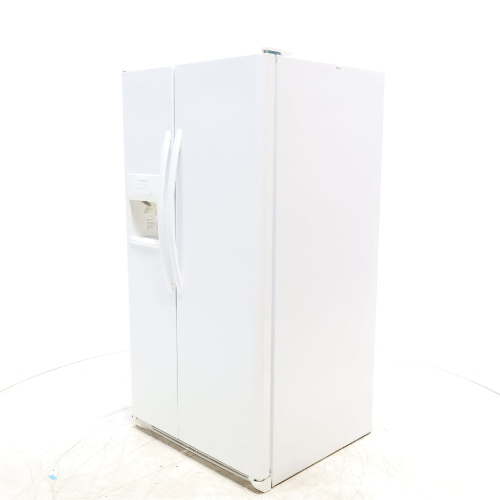 Pictures of Pearl White Frigidaire 25.5 cu. ft. Side by Side Refrigerator with Exterior Ice and Water Dispenser - Certified Refurbished - Neu Appliance Outlet - Discount Appliance Outlet in Austin, Tx