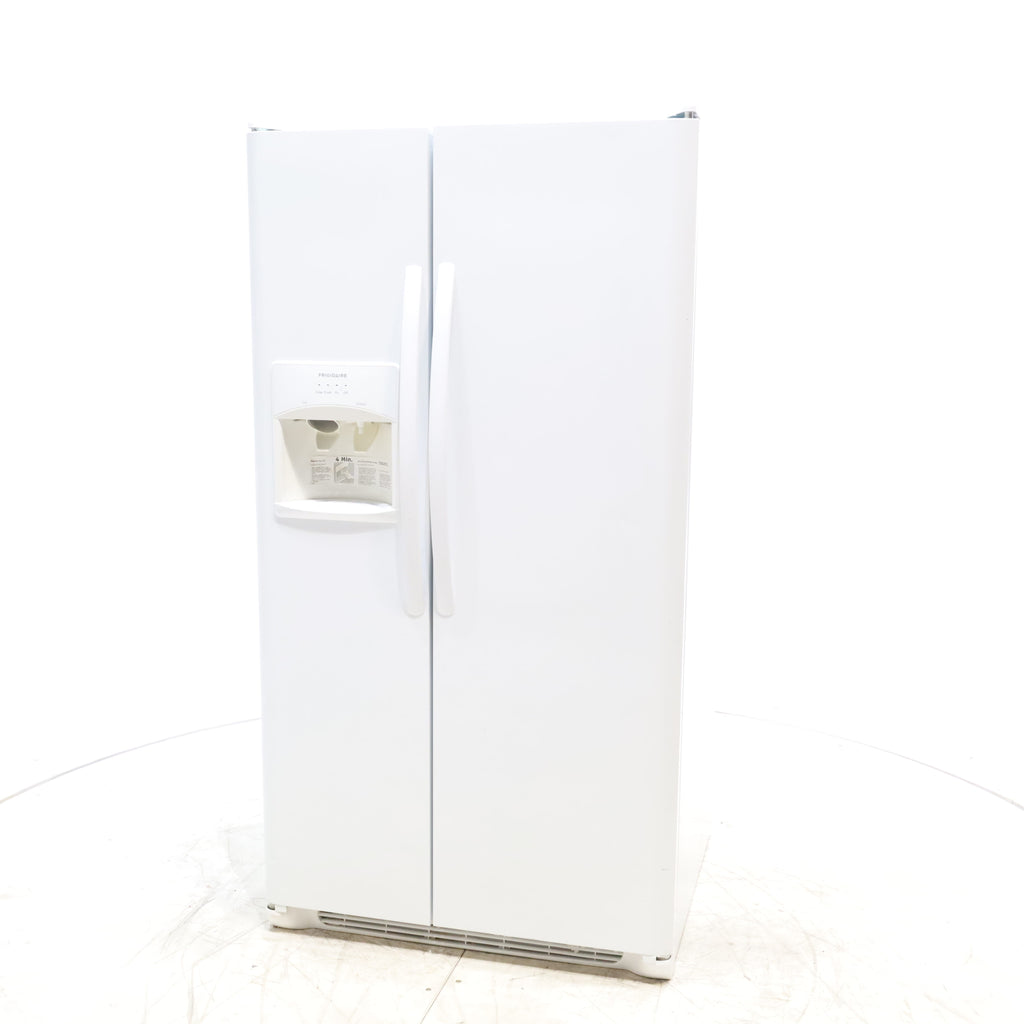 Pictures of Pearl White Frigidaire 25.5 cu. ft. Side by Side Refrigerator with Exterior Ice and Water Dispenser - Certified Refurbished - Neu Appliance Outlet - Discount Appliance Outlet in Austin, Tx