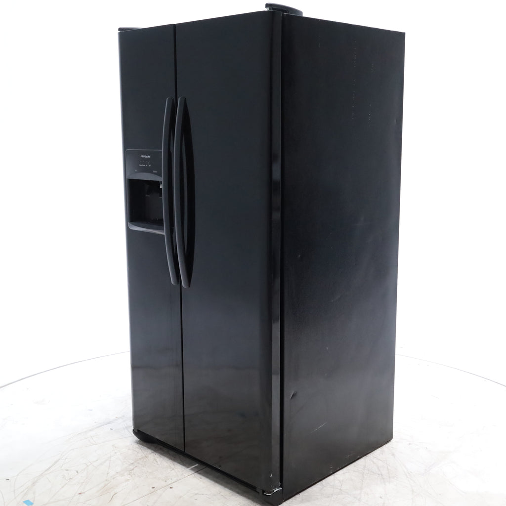 Pictures of 33" Wide Ebony Black Frigidaire 22.1 cu. ft. Side by Side Refrigerator with External Ice and Water Dispenser - Certified Refurbished - Neu Appliance Outlet - Discount Appliance Outlet in Austin, Tx