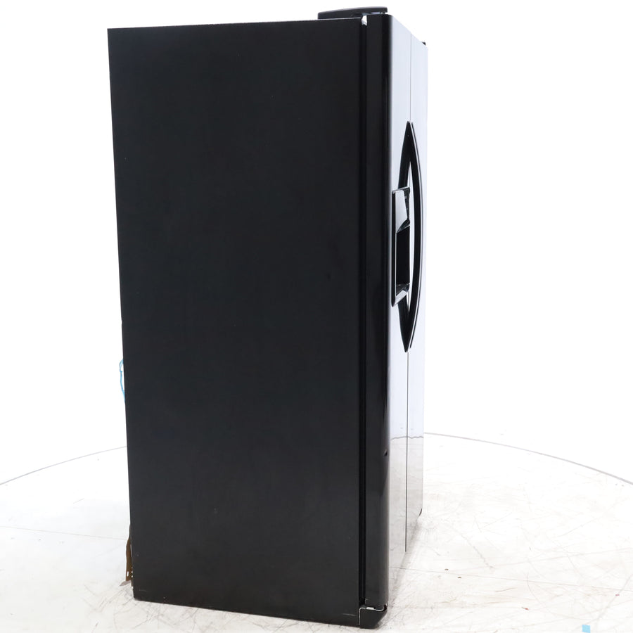 33" Wide Ebony Black Frigidaire 22.1 cu. ft. Side by Side Refrigerator with External Ice and Water Dispenser - Certified Refurbished