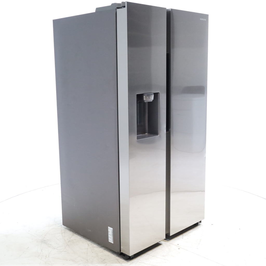 Pictures of Fingerprint Resistant Stainless Steel ENERGY STAR Samsung 27.4 cu. ft. Side by Side Refrigerator with Exterior Water and Ice Dispenser - Scratch & Dent - Minor - Neu Appliance Outlet - Discount Appliance Outlet in Austin, Tx