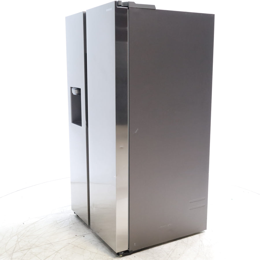 Fingerprint Resistant Stainless Steel ENERGY STAR Samsung 27.4 cu. ft. Side by Side Refrigerator with Exterior Water and Ice Dispenser - Scratch & Dent - Minor