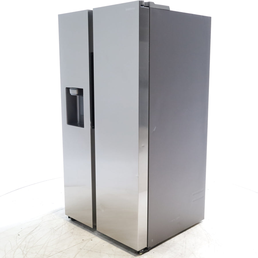 Fingerprint Resistant Stainless Steel ENERGY STAR Samsung 27.4 cu. ft. Side by Side Refrigerator with Exterior Water and Ice Dispenser - Scratch & Dent - Minor