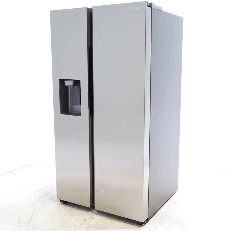 Fingerprint Resistant Stainless Steel ENERGY STAR Samsung 27.4 cu. ft. Side by Side Refrigerator with Exterior Water and Ice Dispenser - Scratch & Dent - Minor