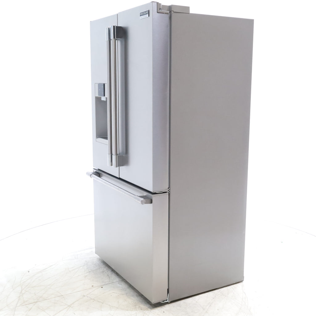 Pictures of Smudge-Proof® Stainless Steel Frigidaire Counter-Depth Professional ENERGY STAR 22.6 Cu. Ft. French Door Dual Ice Maker Refrigerator with CrispSeal® Plus Crispers with Auto Humidity - Scratch & Dent - Minor - Neu Appliance Outlet - Discount Appliance Outlet in Austin, Tx