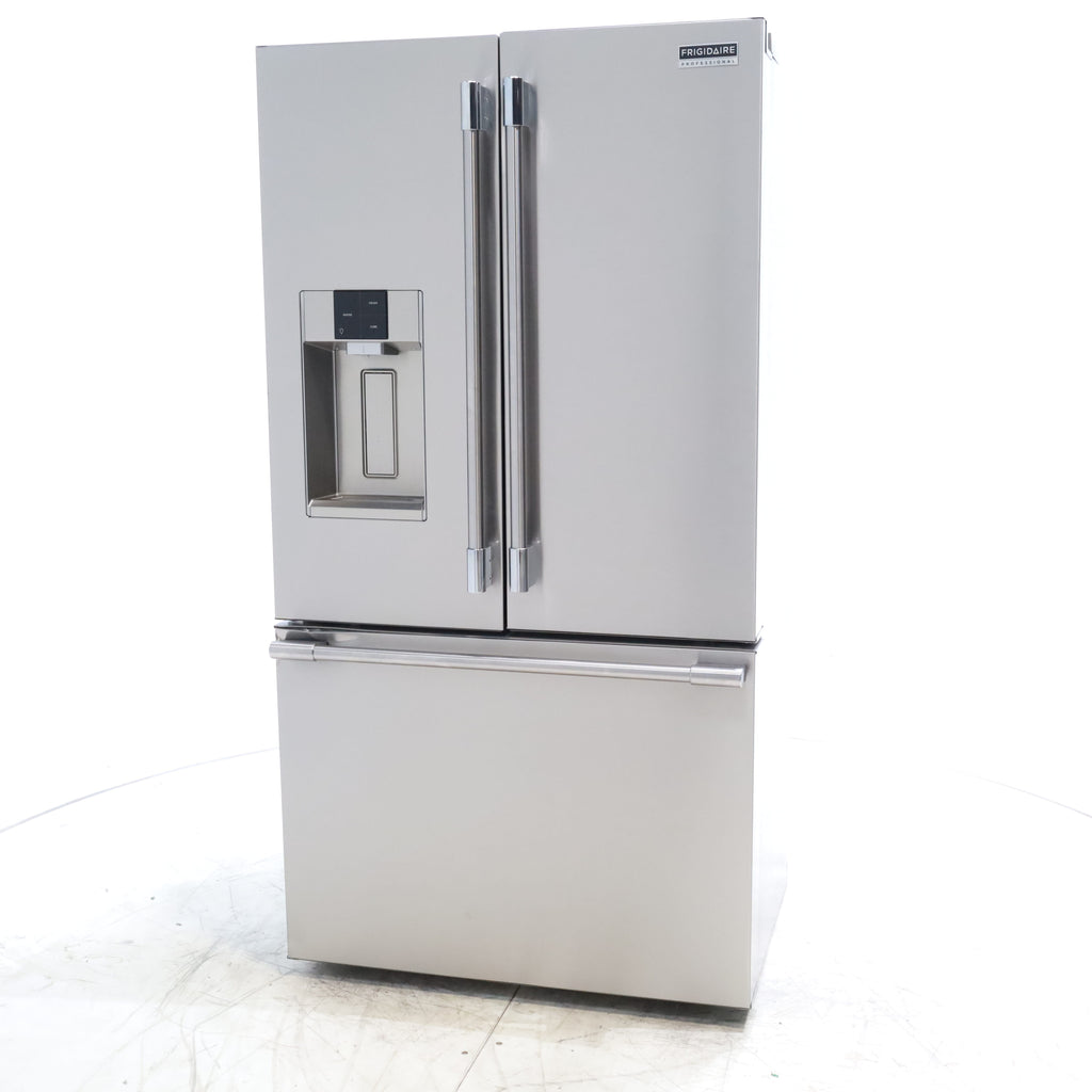 Pictures of Smudge-Proof® Stainless Steel Frigidaire Counter-Depth Professional ENERGY STAR 22.6 Cu. Ft. French Door Dual Ice Maker Refrigerator with CrispSeal® Plus Crispers with Auto Humidity - Scratch & Dent - Minor - Neu Appliance Outlet - Discount Appliance Outlet in Austin, Tx