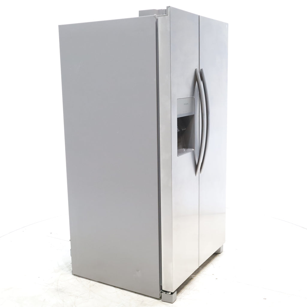 Pictures of Stainless Steel ENERGY STAR Frigidaire 25.6 cu. ft. Side by Side Refrigerator with Exterior Water and Ice Dispenser - Scratch & Dent - Minor - Neu Appliance Outlet - Discount Appliance Outlet in Austin, Tx