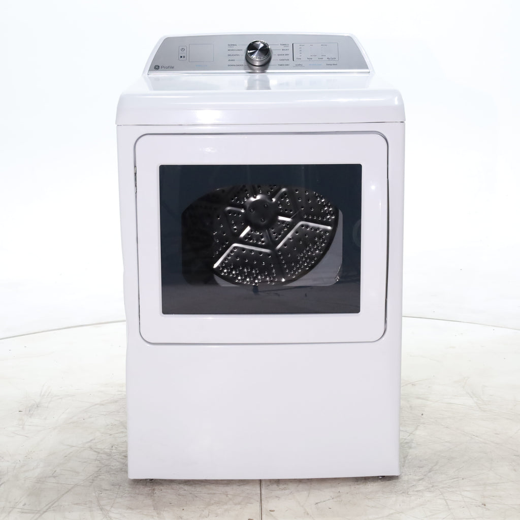 Pictures of GE Profile™ ENERGY STAR® 7.4 cu. ft. Capacity aluminized alloy drum Electric Dryer with Sanitize Cycle and Sensor Dry - Scratch & Dent - Minor - Neu Appliance Outlet - Discount Appliance Outlet in Austin, Tx