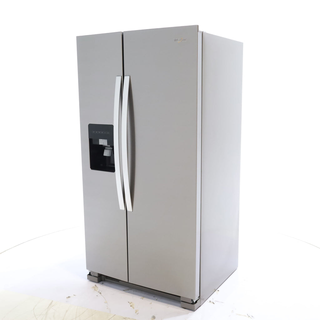 Pictures of Whirlpool 36' Wide Fingerprint Resistant Stainless Steel 24 cu ft Capacity Side By Side Refrigerator with Ice and Water Dispenser - Scratch & Dent - Minor - Neu Appliance Outlet - Discount Appliance Outlet in Austin, Tx