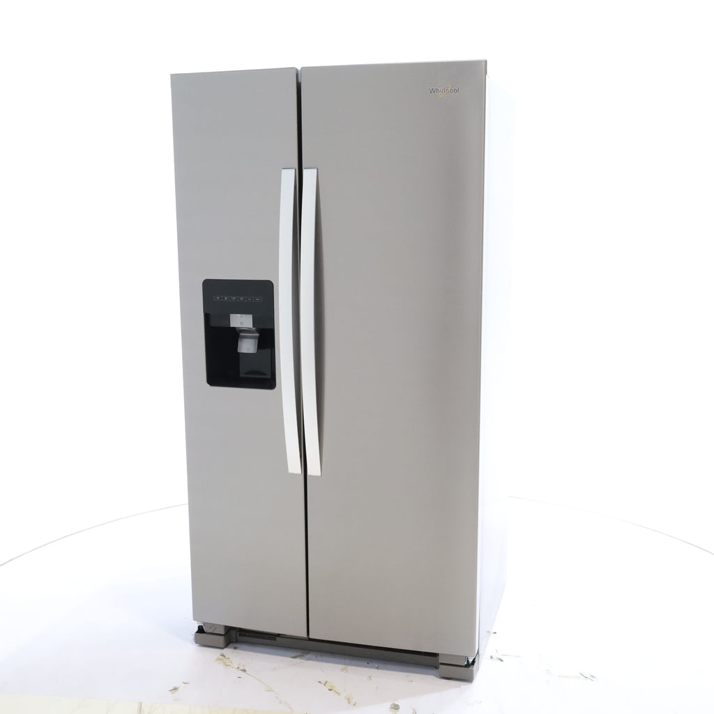 Pictures of Whirlpool 36' Wide Fingerprint Resistant Stainless Steel 24 cu ft Capacity Side By Side Refrigerator with Ice and Water Dispenser - Scratch & Dent - Minor - Neu Appliance Outlet - Discount Appliance Outlet in Austin, Tx