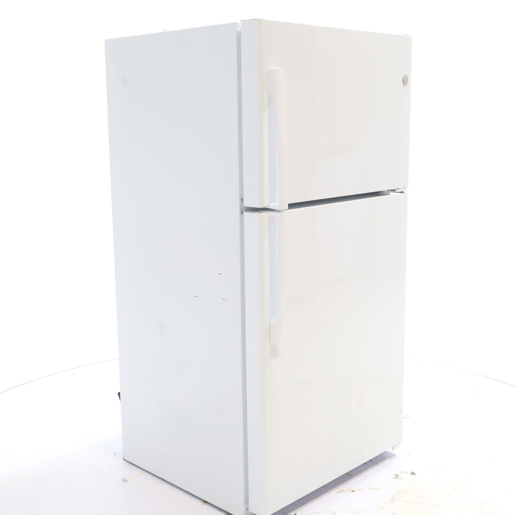 Pictures of 33" Wide GE® White 21.9 Cu. Ft. Garage Ready Top-Freezer Refrigerator - Scratch & Dent - Minor - Neu Appliance Outlet - Discount Appliance Outlet in Austin, Tx