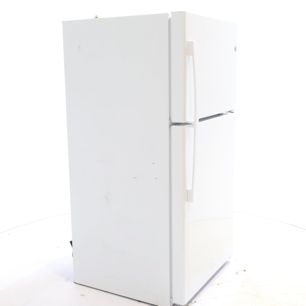 Pictures of 33" Wide GE® White 21.9 Cu. Ft. Garage Ready Top-Freezer Refrigerator - Scratch & Dent - Minor - Neu Appliance Outlet - Discount Appliance Outlet in Austin, Tx