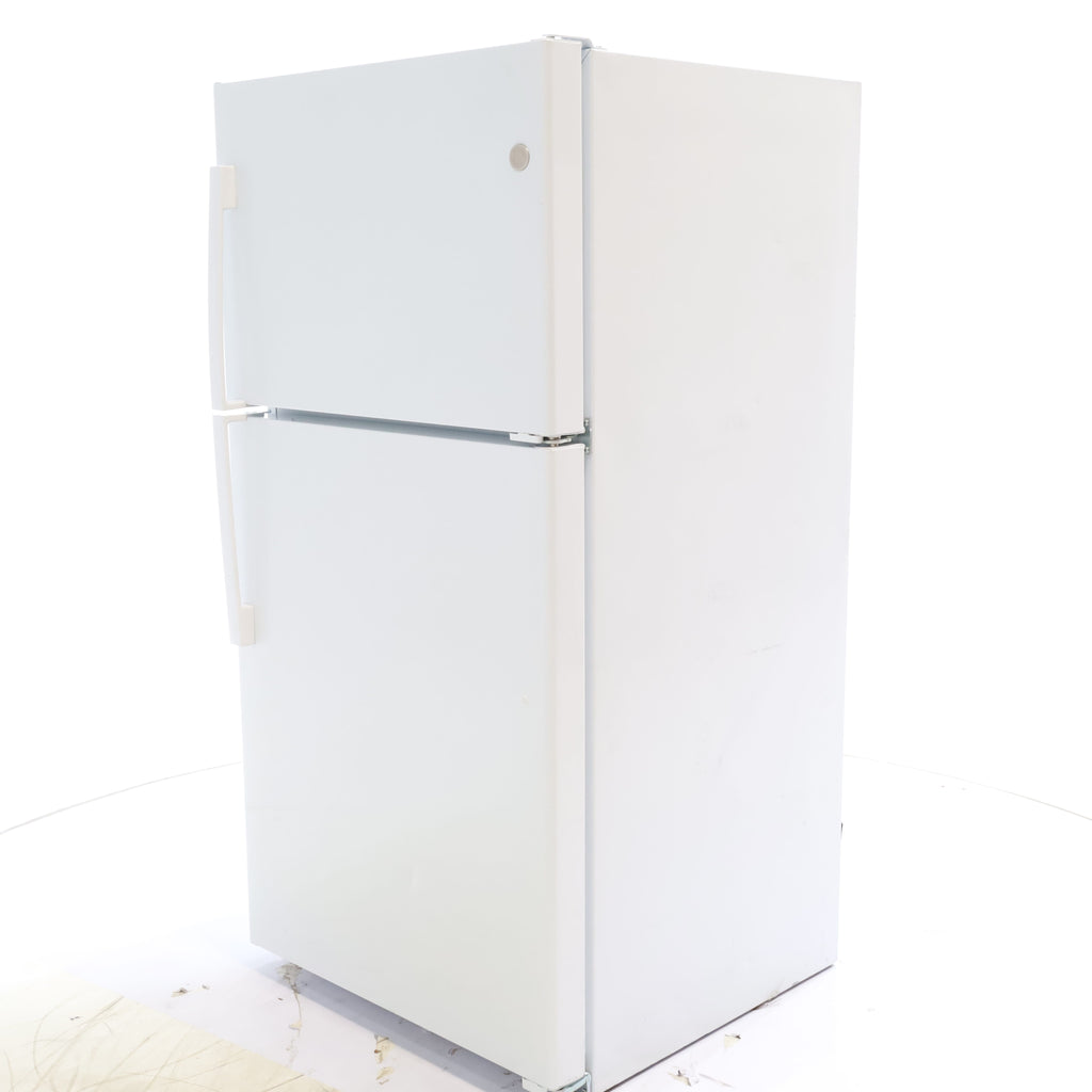 Pictures of 33" Wide GE® White 21.9 Cu. Ft. Garage Ready Top-Freezer Refrigerator - Scratch & Dent - Minor - Neu Appliance Outlet - Discount Appliance Outlet in Austin, Tx