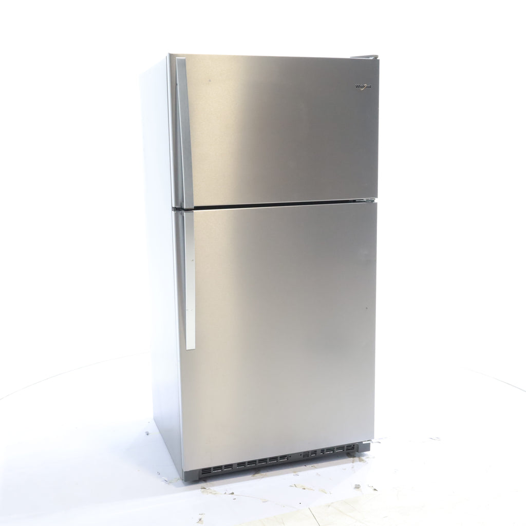 Pictures of 33" Wide Fingerprint-Resistant Stainless Steel Whirlpool 20.5 cu. ft. Top Freezer Refrigerator with Flexi-Slide Bin - Scratch & Dent - Minor - Neu Appliance Outlet - Discount Appliance Outlet in Austin, Tx