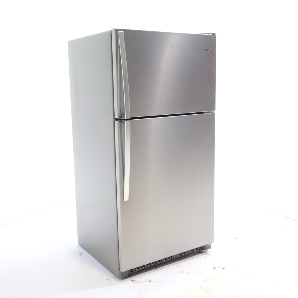 Pictures of 33" Wide Fingerprint-Resistant Stainless Steel Whirlpool 20.5 cu. ft. Top Freezer Refrigerator with Flexi-Slide Bin - Scratch & Dent - Minor - Neu Appliance Outlet - Discount Appliance Outlet in Austin, Tx