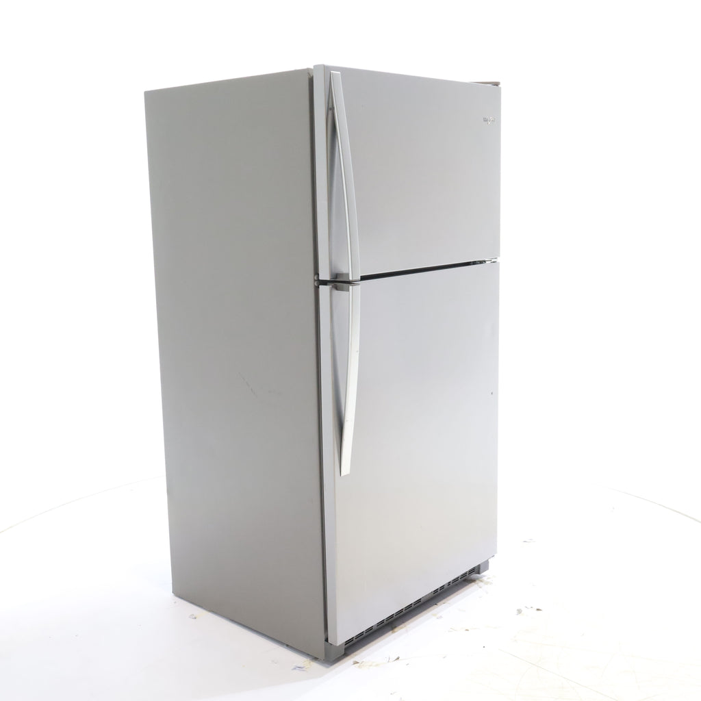 Pictures of 33" Wide Fingerprint-Resistant Stainless Steel Whirlpool 20.5 cu. ft. Top Freezer Refrigerator with Flexi-Slide Bin - Scratch & Dent - Minor - Neu Appliance Outlet - Discount Appliance Outlet in Austin, Tx