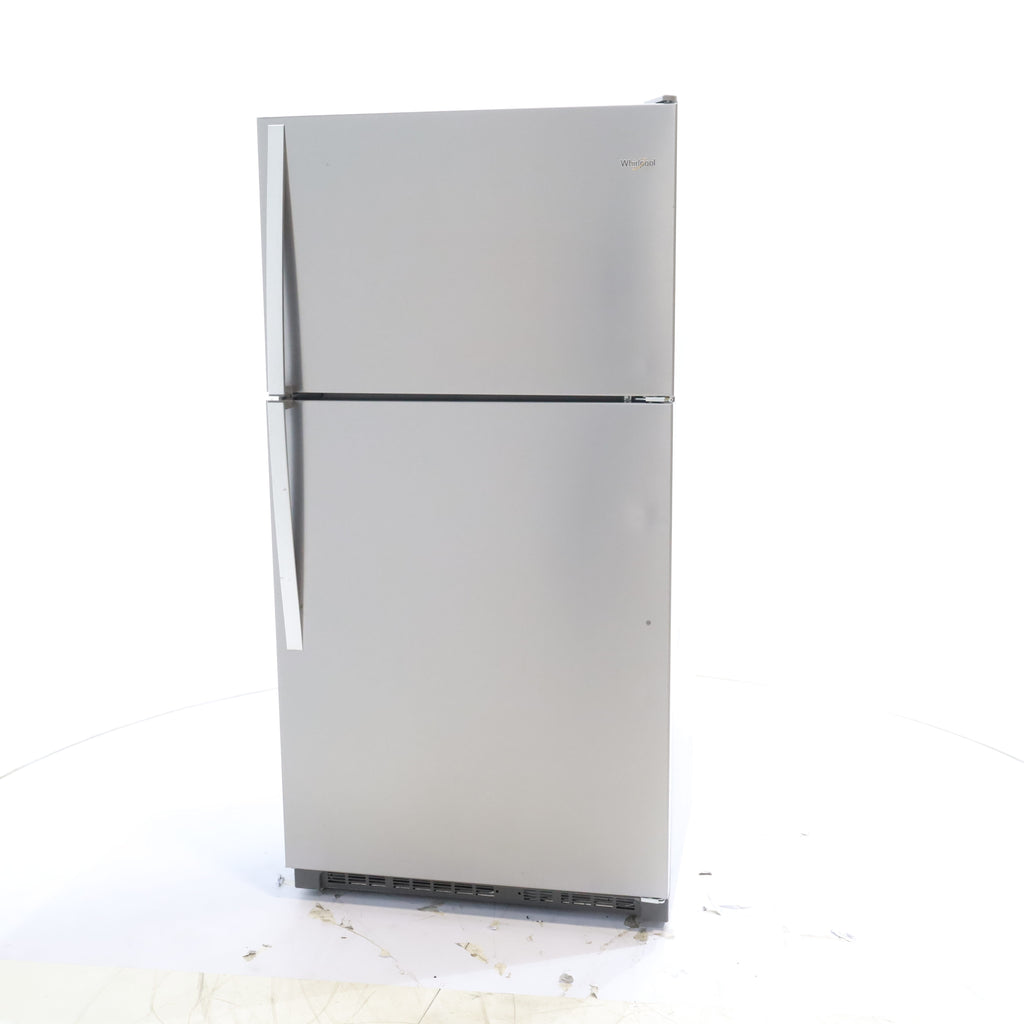 Pictures of 33" Wide Fingerprint-Resistant Stainless Steel Whirlpool 20.5 cu. ft. Top Freezer Refrigerator with Flexi-Slide Bin - Scratch & Dent - Minor - Neu Appliance Outlet - Discount Appliance Outlet in Austin, Tx