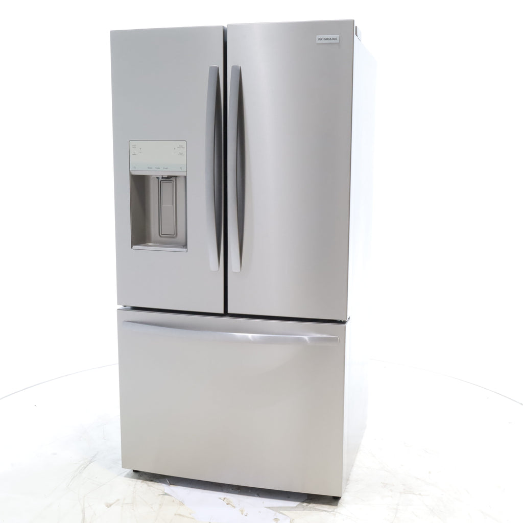 Stainless Steel ENERGY STAR Frigidaire 27.8 cu. ft. 3 Door French Door Refrigerator with Exterior Water and Ice Dispenser - Scratch & Dent - Minor