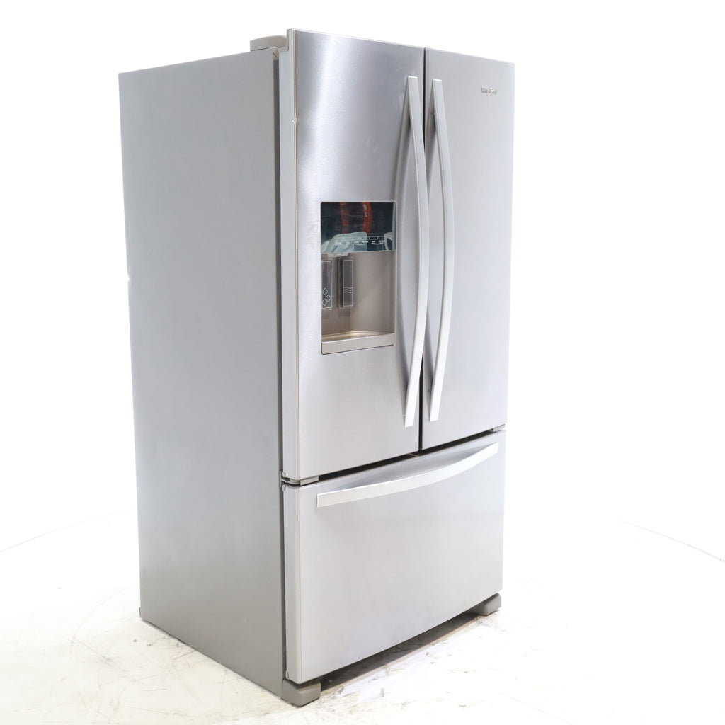 Pictures of French Door Whirlpool Fingerprint Resistant Stainless Steel ENERGY STAR 25 cu ft Refrigeraor with Thru Door Ice and Water Dispenser - Scratch & Dent - Minor - Neu Appliance Outlet - Discount Appliance Outlet in Austin, Tx