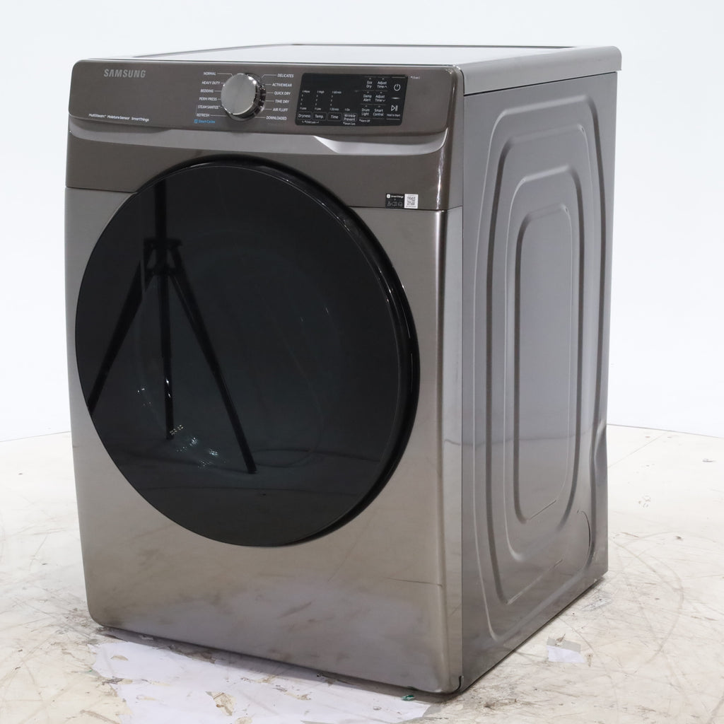 Pictures of Platinum Samsung 7.5 cu. ft. Front Load Electric Dryer with Steam- Scratch & Dent - Minor - Neu Appliance Outlet - Discount Appliance Outlet in Austin, Tx