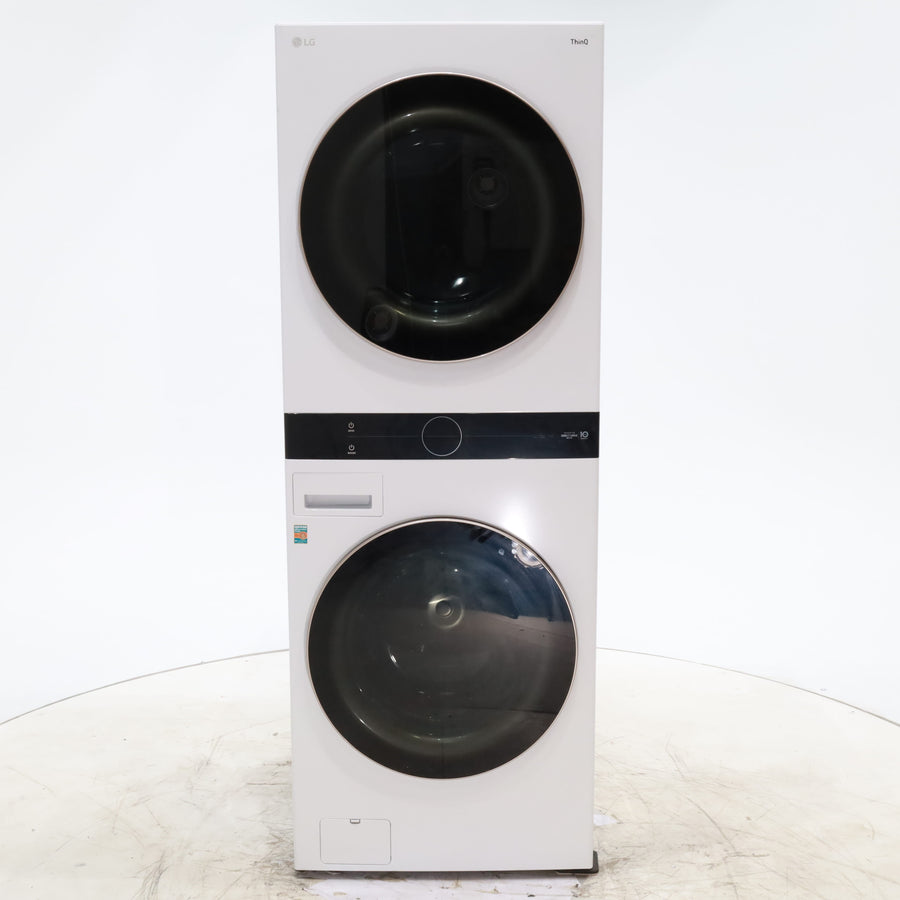 White LG Wash Tower Single Unit Front Load with Center Control™ 4.5 cu. ft. Washer and 7.4 cu. ft. Electric Dryer - Scratch & Dent - Minor