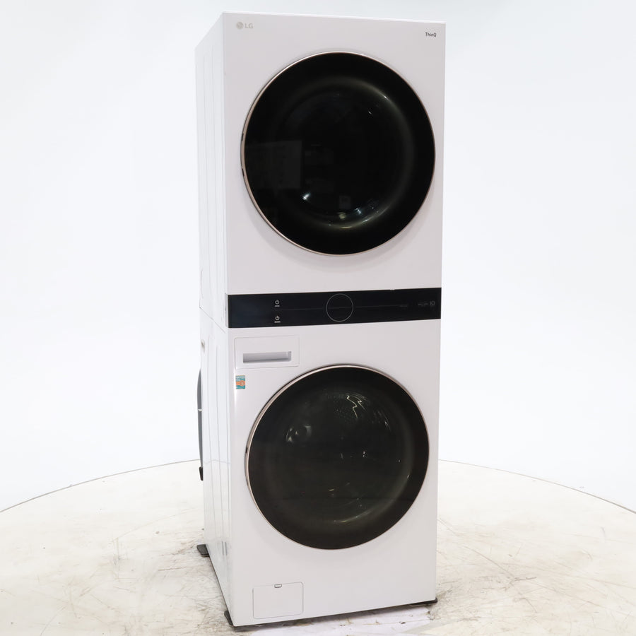 White LG Wash Tower Single Unit Front Load with Center Control™ 4.5 cu. ft. Washer and 7.4 cu. ft. Electric Dryer - Scratch & Dent - Minor