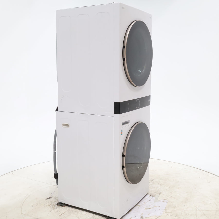 White LG Wash Tower Single Unit Front Load with Center Control™ 4.5 cu. ft. Washer and 7.4 cu. ft. Electric Dryer - Scratch & Dent - Minor
