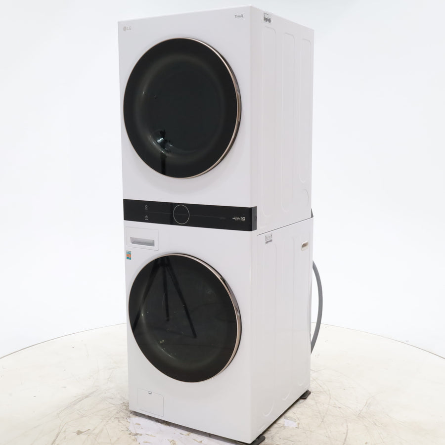 White LG Wash Tower Single Unit Front Load with Center Control™ 4.5 cu. ft. Washer and 7.4 cu. ft. Electric Dryer - Scratch & Dent - Minor
