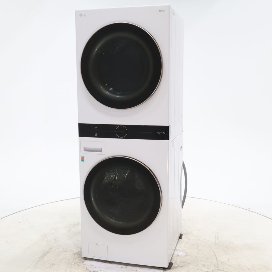 White LG Wash Tower Single Unit Front Load with Center Control™ 4.5 cu. ft. Washer and 7.4 cu. ft. Electric Dryer - Scratch & Dent - Minor