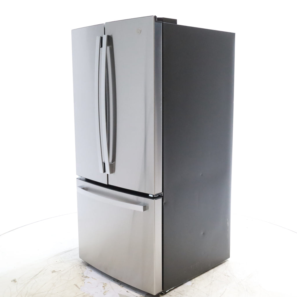 33" Wide GE Stainless Steel ENERGY STAR 24.7 Cu. Ft. French-Door Refrigerator with Ice Maker and Water Dispenser - Scratch & Dent - Minor