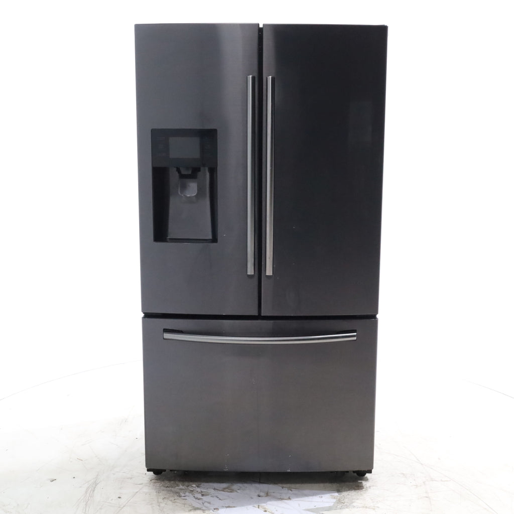 Pictures of Fingerprint Resistant Black Stainless Steel ENERGY STAR Samsung 24.6 cu. ft. 3 Door French Door Refrigerator with External Water and Ice Dispenser - Certified Refurbished - Neu Appliance Outlet - Discount Appliance Outlet in Austin, Tx