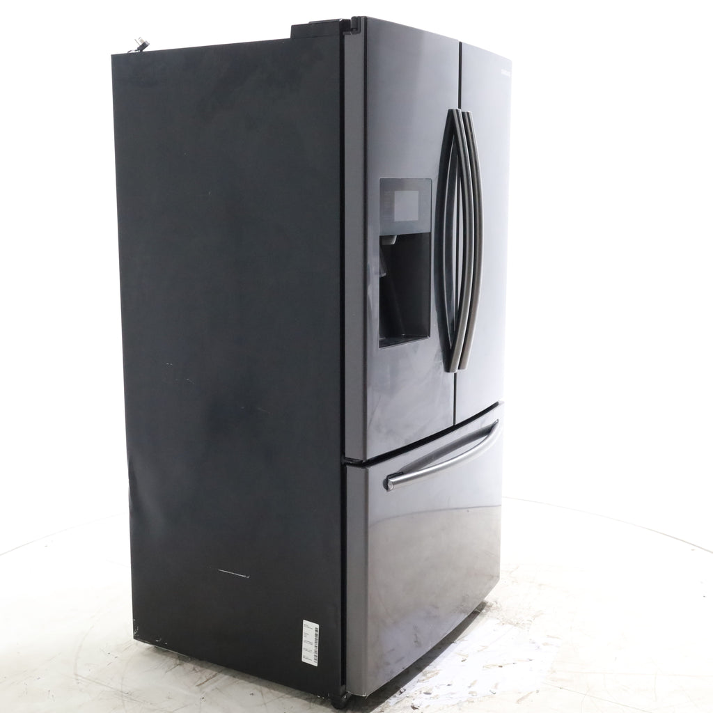 Pictures of Fingerprint Resistant Black Stainless Steel ENERGY STAR Samsung 24.6 cu. ft. 3 Door French Door Refrigerator with External Water and Ice Dispenser - Certified Refurbished - Neu Appliance Outlet - Discount Appliance Outlet in Austin, Tx