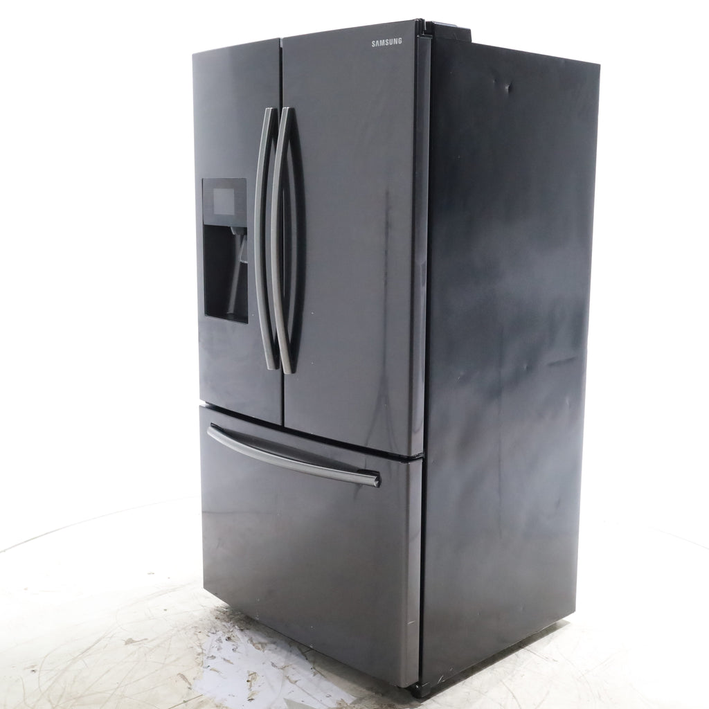 Pictures of Fingerprint Resistant Black Stainless Steel ENERGY STAR Samsung 24.6 cu. ft. 3 Door French Door Refrigerator with External Water and Ice Dispenser - Certified Refurbished - Neu Appliance Outlet - Discount Appliance Outlet in Austin, Tx