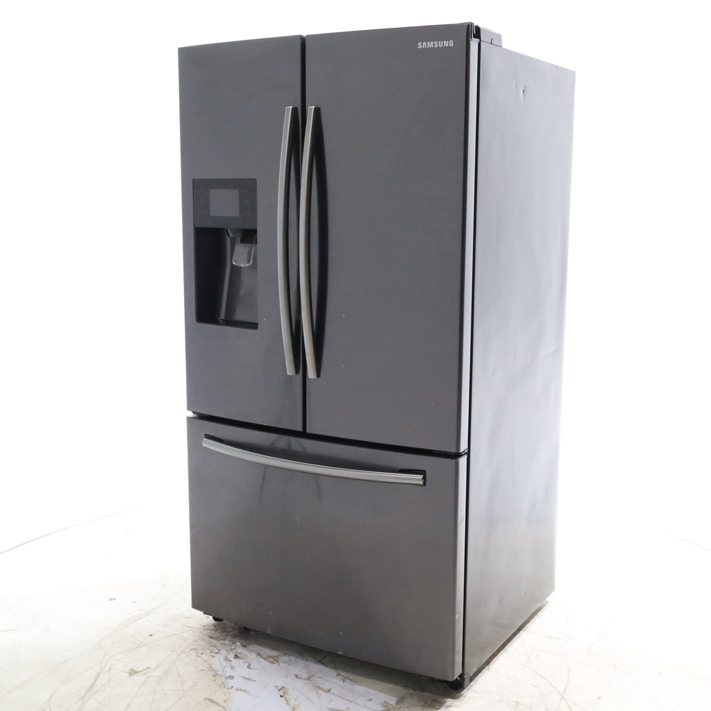 Pictures of Fingerprint Resistant Black Stainless Steel ENERGY STAR Samsung 24.6 cu. ft. 3 Door French Door Refrigerator with External Water and Ice Dispenser - Certified Refurbished - Neu Appliance Outlet - Discount Appliance Outlet in Austin, Tx