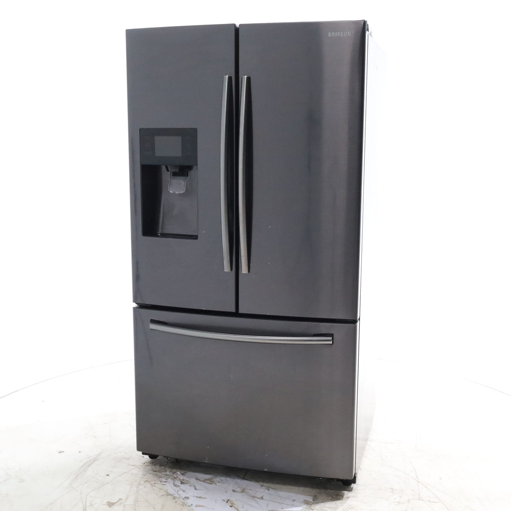 Pictures of Fingerprint Resistant Black Stainless Steel ENERGY STAR Samsung 24.6 cu. ft. 3 Door French Door Refrigerator with External Water and Ice Dispenser - Certified Refurbished - Neu Appliance Outlet - Discount Appliance Outlet in Austin, Tx