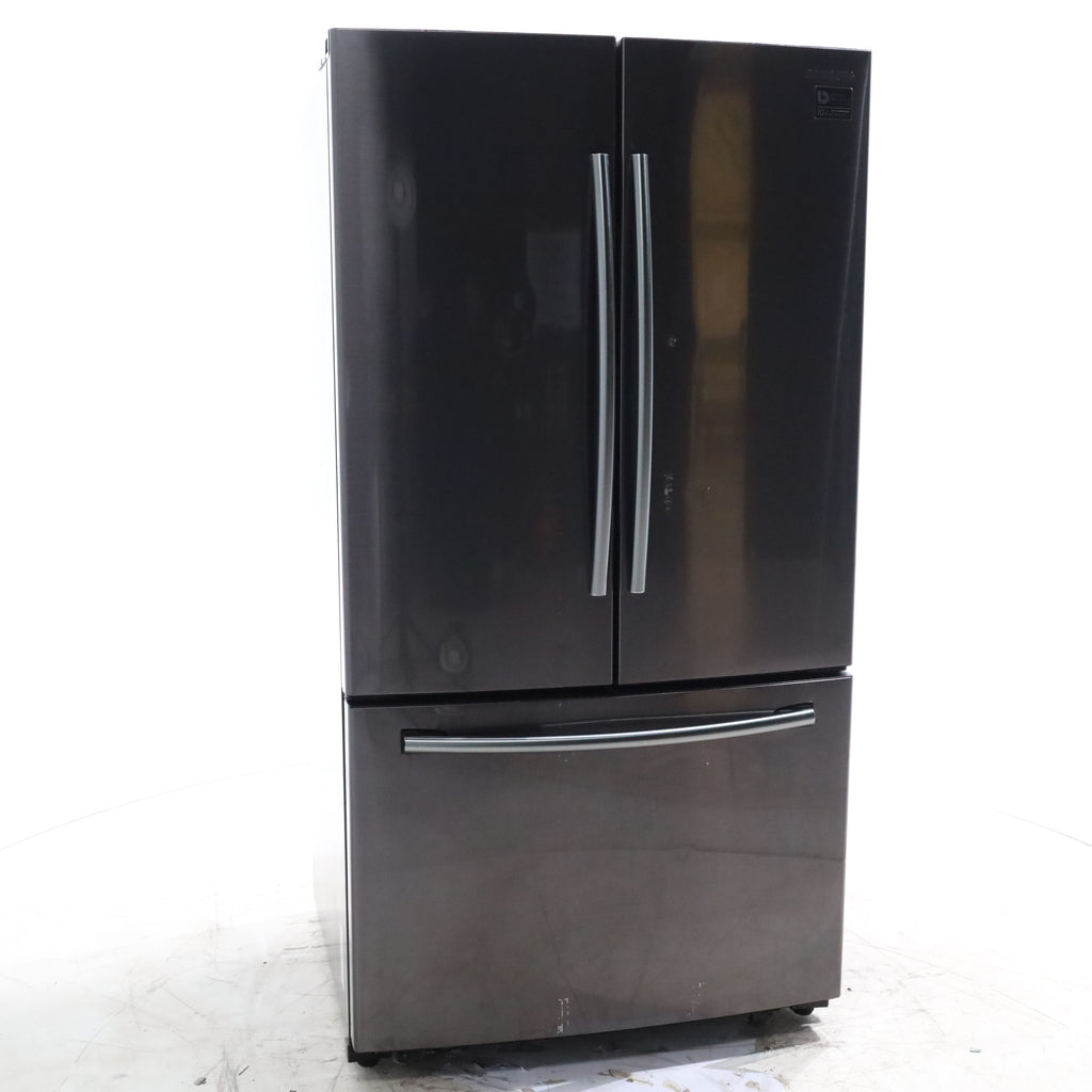 Pictures of Black Samsung ENERGY STAR 25.5 cu ft French Door Refrigerator with Twin Cooling Plus and High-intensive LED Lighting - Certified Refurbished - Neu Appliance Outlet - Discount Appliance Outlet in Austin, Tx