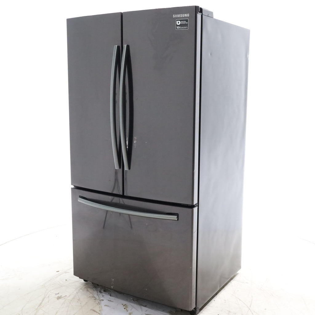 Pictures of Black Samsung ENERGY STAR 25.5 cu ft French Door Refrigerator with Twin Cooling Plus and High-intensive LED Lighting - Certified Refurbished - Neu Appliance Outlet - Discount Appliance Outlet in Austin, Tx