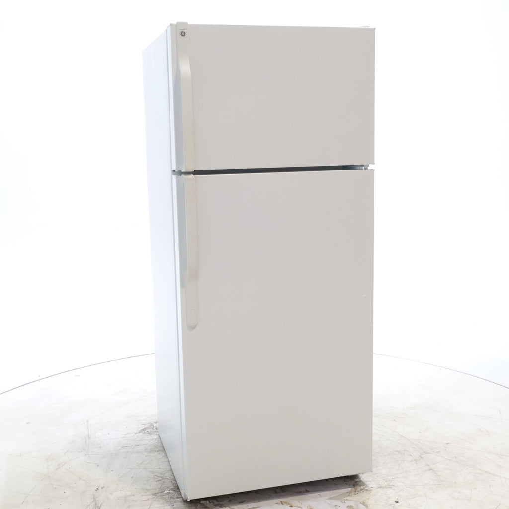 Pictures of 28" Wide GE® White ENERGY STAR® 18.1 Cu. Ft. Top-Freezer Refrigerator with Adjustable Shelves - Certified Refurbished - Neu Appliance Outlet - Discount Appliance Outlet in Austin, Tx