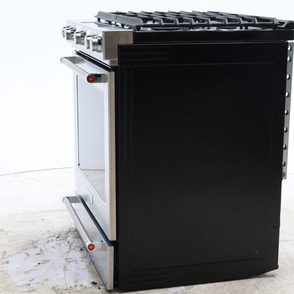 Pictures of KitchenAid  Stainless Steel Convection 30" 5 Burner Slide-in Gas Range with Even-Heat™ True Convection and Steam Rack - Open Box - Neu Appliance Outlet - Discount Appliance Outlet in Austin, Tx