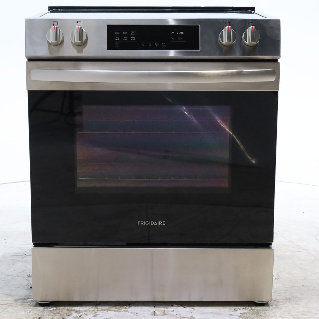 Pictures of Frigidaire Stainless Steel 30" Slide In Electric Range with Steam Clean, 5 Cooktop Elements and Front Controls - Scratch & Dent - Minor - Neu Appliance Outlet - Discount Appliance Outlet in Austin, Tx