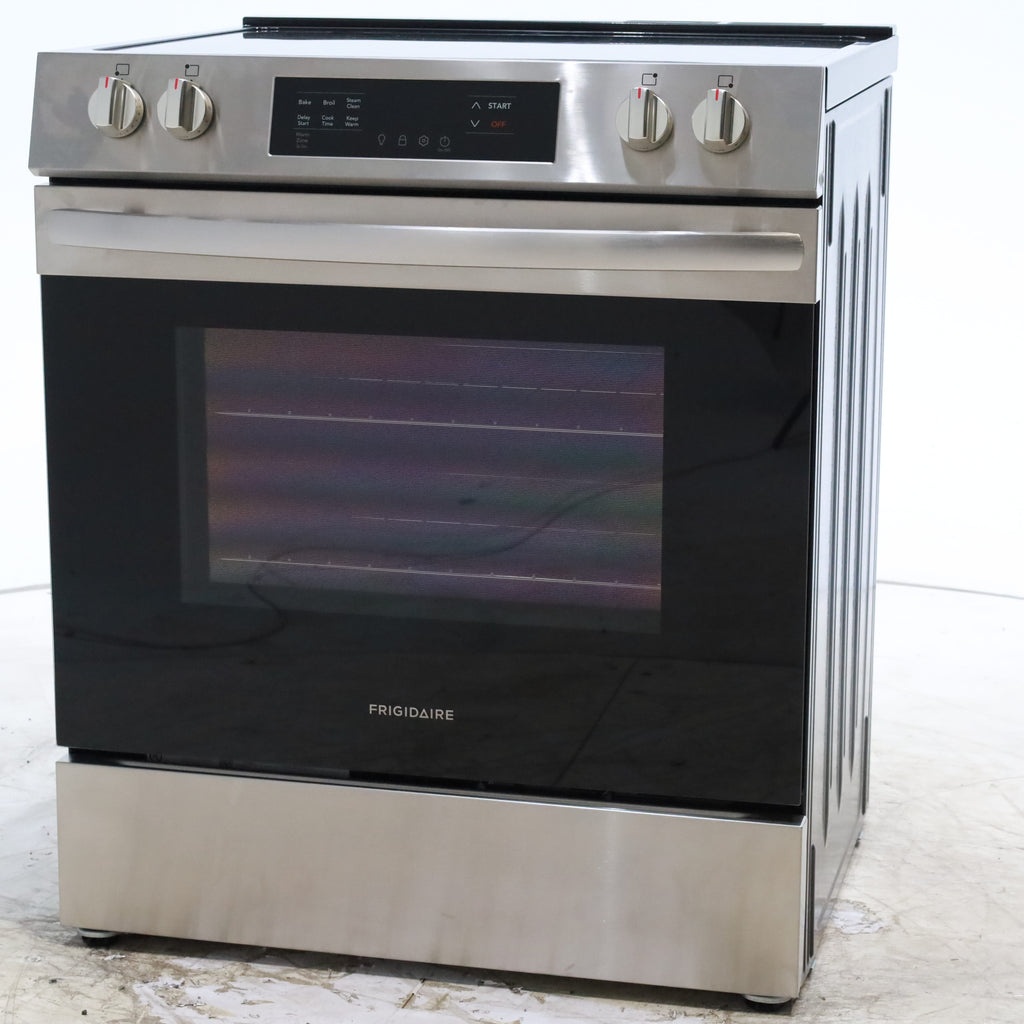 Pictures of Frigidaire Stainless Steel 30" Slide In Electric Range with Steam Clean, 5 Cooktop Elements and Front Controls - Scratch & Dent - Minor - Neu Appliance Outlet - Discount Appliance Outlet in Austin, Tx