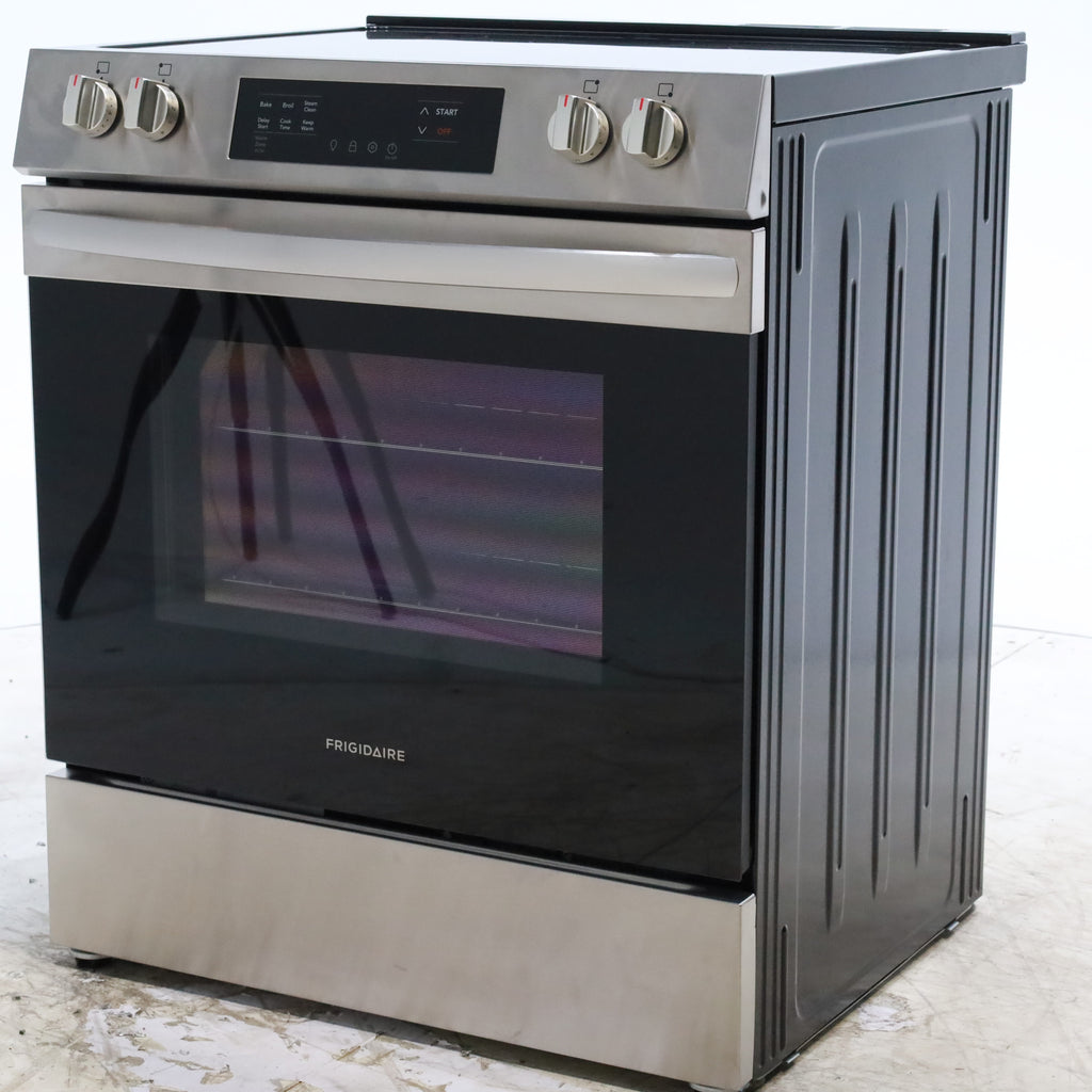 Pictures of Frigidaire Stainless Steel 30" Slide In Electric Range with Steam Clean, 5 Cooktop Elements and Front Controls - Scratch & Dent - Minor - Neu Appliance Outlet - Discount Appliance Outlet in Austin, Tx