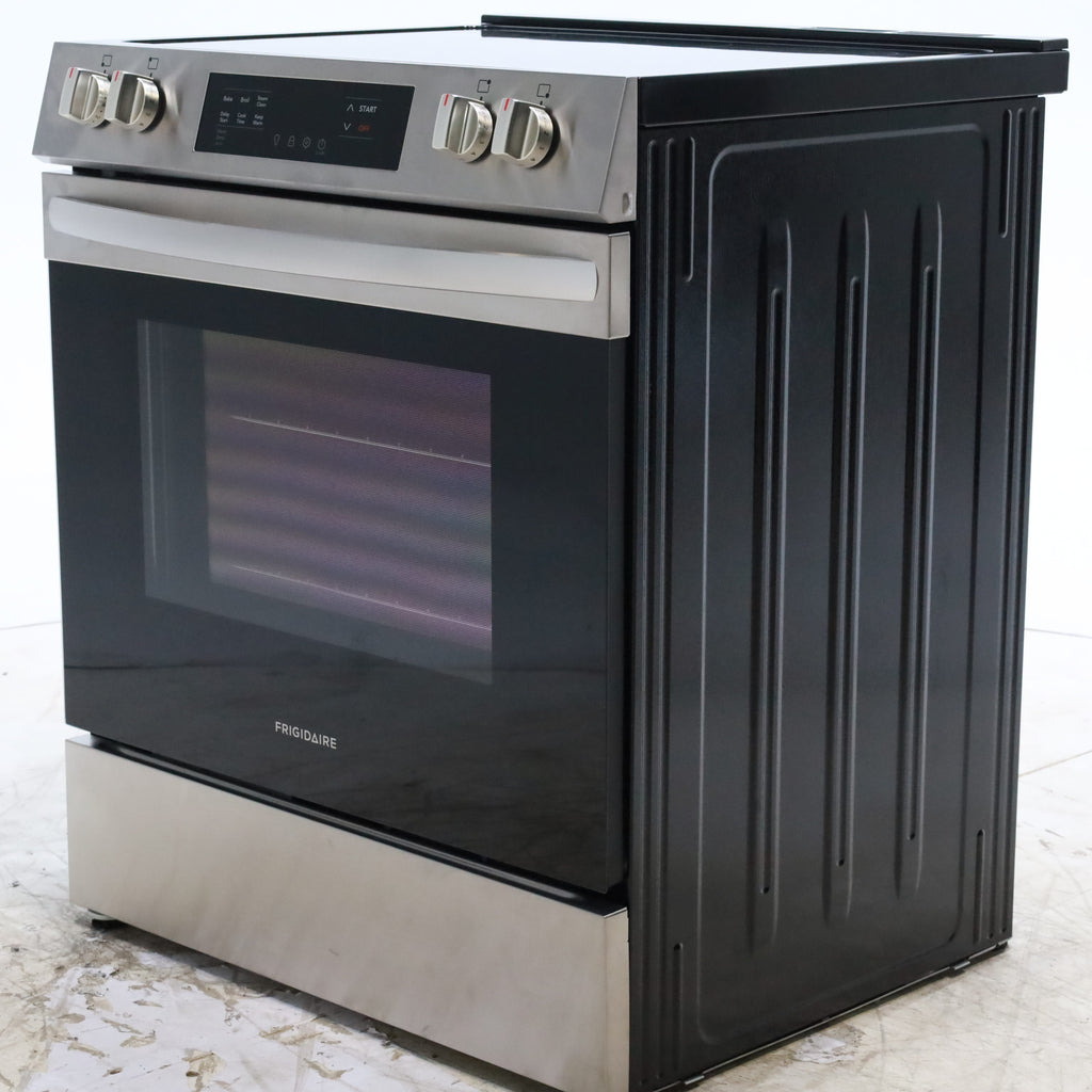 Pictures of Frigidaire Stainless Steel 30" Slide In Electric Range with Steam Clean, 5 Cooktop Elements and Front Controls - Scratch & Dent - Minor - Neu Appliance Outlet - Discount Appliance Outlet in Austin, Tx
