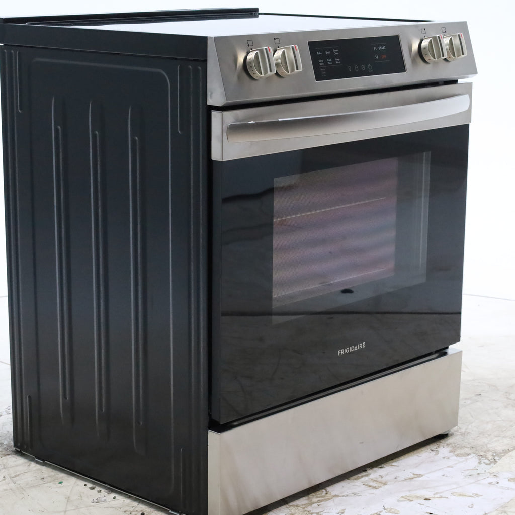 Pictures of Frigidaire Stainless Steel 30" Slide In Electric Range with Steam Clean, 5 Cooktop Elements and Front Controls - Scratch & Dent - Minor - Neu Appliance Outlet - Discount Appliance Outlet in Austin, Tx